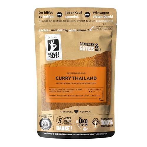 Bremer Gewürzhandel Thailand Curry, mittelscharf, aromatisches Thai Curry Pulver, leckerer Paprikageschmack, ideal für asiatische Speisen, 100g von Bremer-Gewürzhandel Genuss leben.