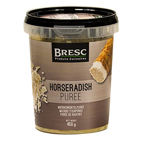 Bresc Meerrettichpüree Spice-Mix - 1x 450g - veganes Meerrettich-Püree, Horseradish, ideal für kalte Anwendungen zu Fisch Salat Dressings, authentische slawische Küche, küchenfertig von Bresc