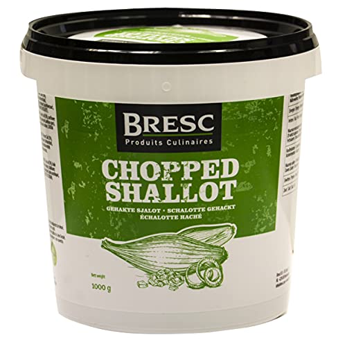 Bresc Schalotten gehackt - 1x 1kg - Schalotte grob gehackt für heiße Zubereitungen wie Suppen, Saucen und Ofengerichte, vegan und köstlich, mild-würzig im Geschmack von Bresc