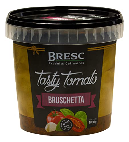 Bresc Tomato Bruschetta - 1x 1kg - Tomaten-Bruschetta, klassische italienische Vorspeise, vegan, Antipasti aus getrockneten Tomaten, Knoblauch, Basilikum und Oregano, gebrauchsfertig von Bresc