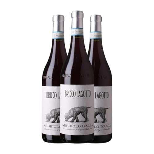 Bricco Lagotto Nebbiolo Nebbiolo d'Alba 75 cl Rotwein (Karton mit 3 Flaschen von 75 cl) von Bricco Lagotto