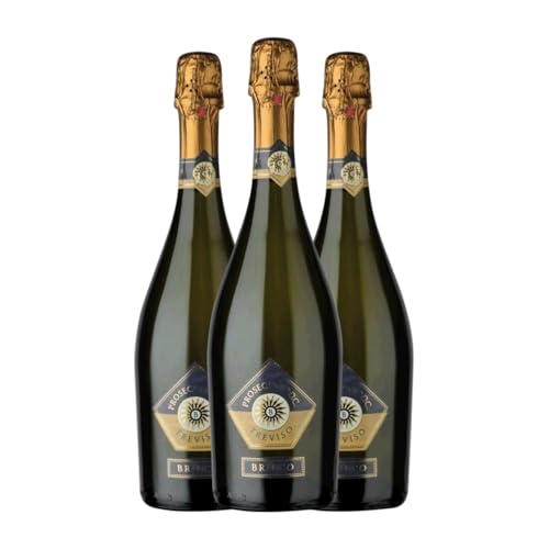 Brioso. Spumante Extra Dry Glera Extra Trocken Prosecco 75 cl Weißer Sekt (Karton mit 3 Flaschen von 75 cl) von Brioso