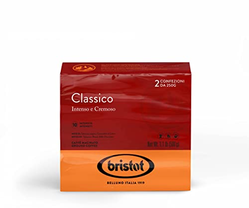 Bristot Classico Italian Breakfast Espresso | Intensiv und cremig | Bipack: 2 x 250 g | 500 g von Bristot