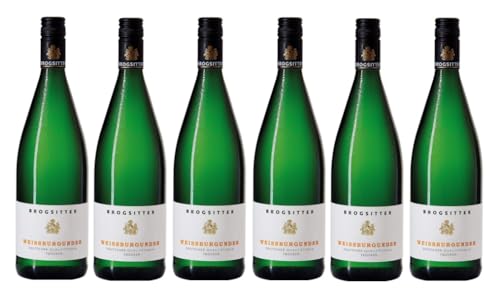 6x 1,0l - 2023er - Brogsitter - Weißburgunder - LITER - Qualitätswein Rheinhessen - Deutschland - Weißwein trocken von Brogsitter