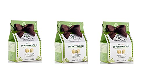 3x Brontedolci Brontoncini Torroncini Morbidi al Pistacchio Weicher Nougat mit Pistazie mit Weißer Schokolade überzogen 100g von Brontedolci