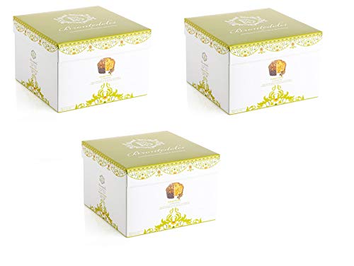 3x Brontedolci Panettone al Pistacchio Glassato Weihnachtskuchen mit Pistazien und Zucker bedeckt Weicher Teig mit Pistazienwürfeln 1Kg Box von Brontedolci