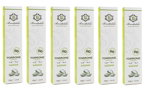 6x Brontedolci Torrone Morbido al Pistacchio di Sicilia Weicher Nougat mit Sizilianischer Pistazie 150g von Brontedolci