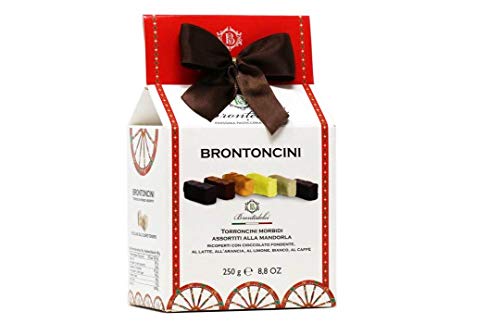 Brontedolci Brontoncini Torroncini Morbidi Assortiti alla Mandorla Weiches Nougat mit Mandeln verschiedene Sorten 250g Italienisches Produkt aus Sizilien von Brontedolci