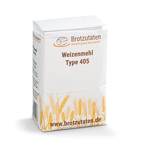 Brotzutaten 1 kg Weizenmehl Type 405 I Keks- und Kuchenmehl I der klassische Allrounder in der Küche I das ideale Weizenmehl für Gebäck, Kuchen, Tortenböden, Mürbeteig und jede Art von Cookies von Brotzutaten