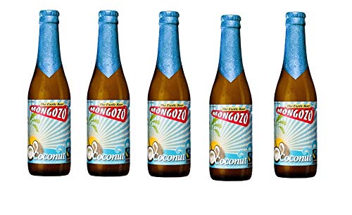 5 Flaschen Mongozo Coconut Exotic Beer 3,6% Vol.a 330ml inc. 0.40€ MEHRWEG Pfand Bier + Kokusnuss von Brouwerij Huyghe