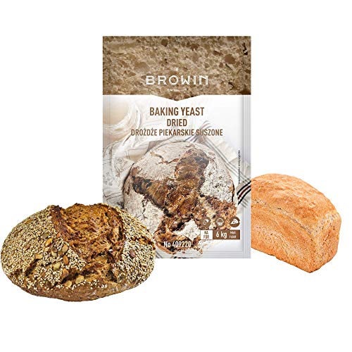 Browin 409220 Trockenhefe, 100 g, perfekt für Kuchen, Brot, Pizza, , Große, ökonomische Verpackungen, ideal für Familien , Restaurants (für 6,25 kg Mehl) von Browin