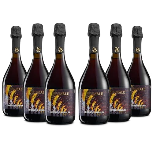 Brumale Lambrusco di Sorbara DOC, Trockener Perlwein mit einem Frischen und Persistenten Geschmack nach Walderdbeeren und Frischen Veilchen, 11% Vol., Karton mit 6 Flaschen mit jeweils 750 ml von Brumale