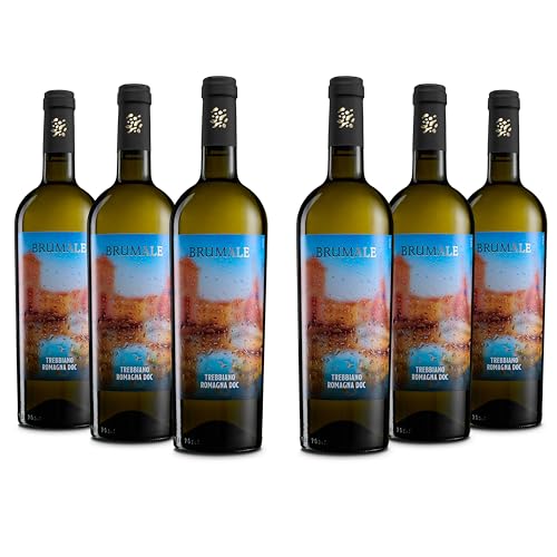 Brumale Vino Trebbiano di Romagna DOC, Frischer und Mineralischer Wein mit Fruchtigem und Blumigem Bouquet, 12% Vol., Karton mit 6 Flaschen mit jeweils 750 ml von Brumale