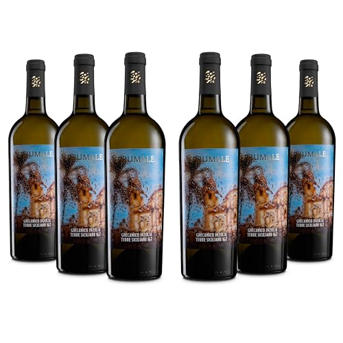 Brumale Weißwein Grecanico Pinot Grigio Terre Siciliane IGT, Voller Geschmack und Fruchtiges Bouquet, 12 % Vol., Karton mit 6 Flaschen mit jeweils 750 ml von Brumale