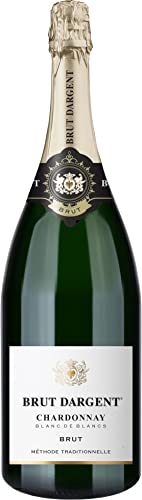 Brut Dargent - Chardonnay Sekt Brut Magnum, Qualitativ hochwertiger Chardonnay trocken Sekt aus Frankreich, Methode Traditionnelle (1 x 1.5 l) (Packung mit 6) von Brut Dargent