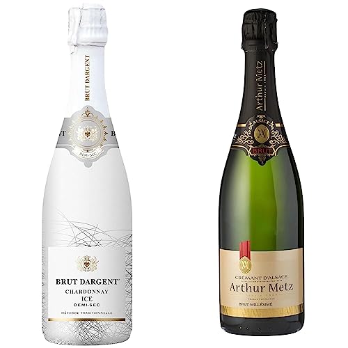 Brut Dargent - Ice Chardonnay Halbtrocken Sekt, Methode traditionnelle (1 x 0.75 L) & Arthur Metz - Cremant d'Alsace Brut, Méthode Traditionnelle (1 x 0.75 l) von Brut Dargent
