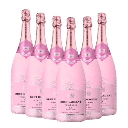 Brut Dargent Ice Pinot Noir | 6 x 0,75 L | 11% Vol. | Erfrischender Rosé Schaumwein | Fruchtig & Frisch | Ideal auf Eis | Perfekt für Sommerpartys von Brut Dargent