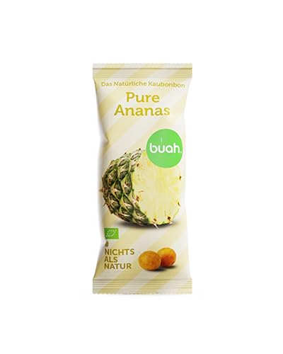 BUAH® Bio Ananas Kaubonbons - 100% Natürlich, ohne Zusätze, Vegan, Glutenfrei (40g) von Buah