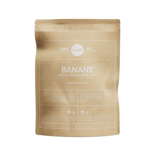 BUAH® Gefriergetrocknete Bio Bananen | Bananen Chips Als Snack Oder Für Smoothies | Idealer Süßigkeiten Ersatz | Vegan & ohne Zuckerzusatz | Vorteilspack 392 g von Buah