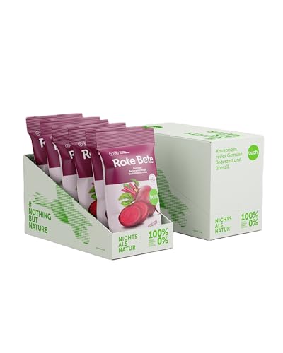 BUAH® Knusprige Rote Beete Chips - 100% Natürlich, Ohne Fett & Zusätze, Vegan, Glutenfrei, 6x Snack Beutel von Buah