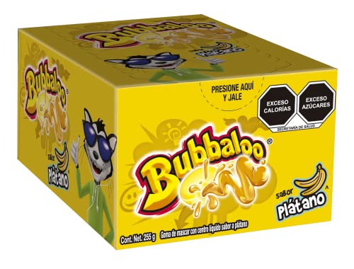 Bubbaloo goma de mascar con centro liquido sabor platano (47pz) von Bubbaloo