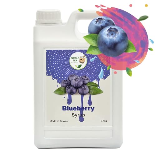 Bubble Tea Express - Leckerer Blaubeerensirup 2,5L | Bubble Tea Sirup für Boba Perlen | Blaubeerensirup für Cocktails, Slushes, Wasser & Gebäck |100% VEGANER Bubble Tea Sirup von Bubble Tea Express