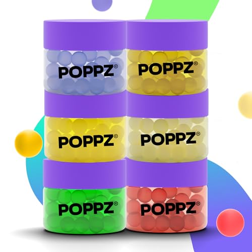 BubbleMania POPPZ® Bubble Tea Perlen | 6er Pack Fruchtperlen – Blaubeere, Banane, Kiwi, Litschi, Erdbeere, Mango | Vegane Boba Tapioka Perlen für Getränke & Desserts von BubbleMania