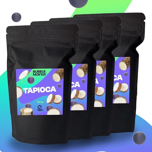 BubbleMania POPPZ Bubble Tea Perlen | Boba Tapioka Perlen | Fruchtperlen | Zerup zuckerfrei (4er-Pack, Tapioka perlen) von BubbleMania