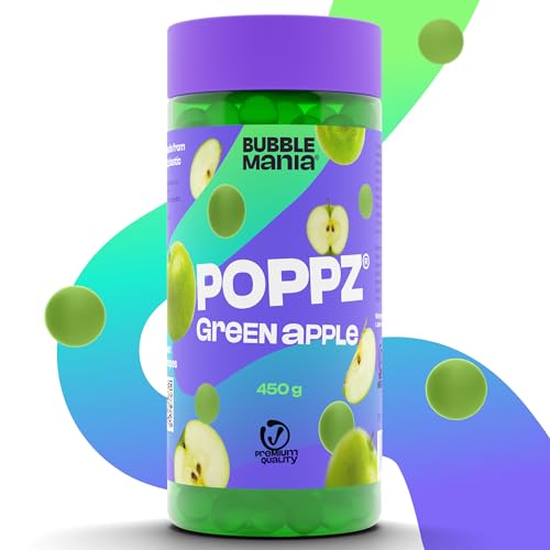 BubbleMania Bubble Tea Perlen Grüner Apfel für Bubble Tea - Bubbles für Bubble Tea, Popping boba Perlen Green Apple, Tapioka Fruchtperlen und Boba Perlen - 100% vegan und glutenfrei 450g von BubbleMania