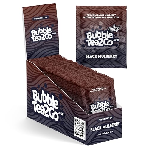 BubbleTea2Go - Black Mulberry Bubble Tea Pulver (30 Portionen) -Getränkepulver für Milch, Erfrischender Bubble Tee Pulver Mix, Instant Pulver für Boba Tea, Eistee, Slushies, Smoothie, Eiskaffee & mehr von BubbleTea2Go