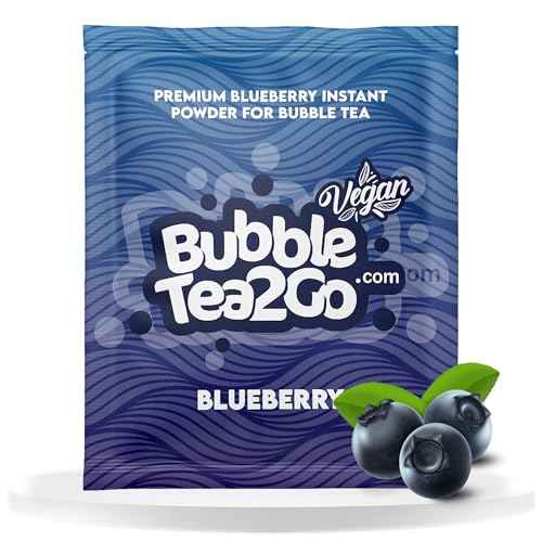 BubbleTea2Go - Blueberry Bubble Tea Pulver 5g -Getränkepulver für Milch, Erfrischender Bubble Tee Pulver Mix, Instant Pulver für Boba Tea, Eistee, Slushies, Smoothie, Eiskaffee & mehr von BubbleTea2Go