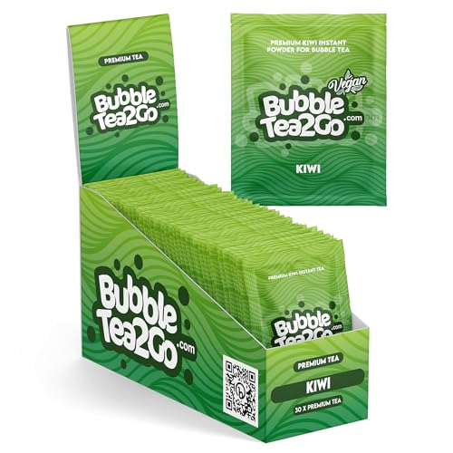 BubbleTea2Go - Kiwi Bubble Tea Pulver (30 Portionen) -Getränkepulver für Milch, Erfrischender Bubble Tee Pulver Mix, Instant Pulver für Boba Tea, Eistee, Slushies, Smoothie, Eiskaffee & mehr von BubbleTea2Go