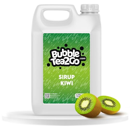 BubbleTea2Go - Kiwi Bubble Tea Sirup 1900ml - Vegan, Halal, Natürliches Boba Tea Getränkesirup, Frucht Sirup für Wasser, Slushies, Sodastream, Smoothie, Eiskaffee & mehr von BubbleTea2Go