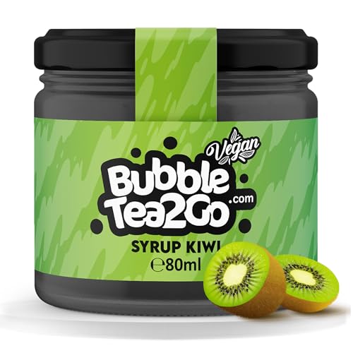 BubbleTea2Go - Kiwi Bubble Tea Sirup 80ml - Vegan, Halal, Natürliches Boba Tea Getränkesirup, Frucht Sirup für Wasser, Slushies, Sodastream, Smoothie, Eiskaffee & mehr von BubbleTea2Go