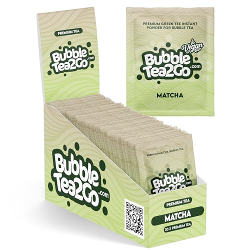 BubbleTea2Go - Matcha Bubble Tea Pulver (30 Portionen) - Getränkepulver für Milch, Erfrischender Bubble Tee Pulver Mix, Instant Pulver für Boba Tea, Eistee, Slushies, Smoothie, Eiskaffee & mehr von BubbleTea2Go