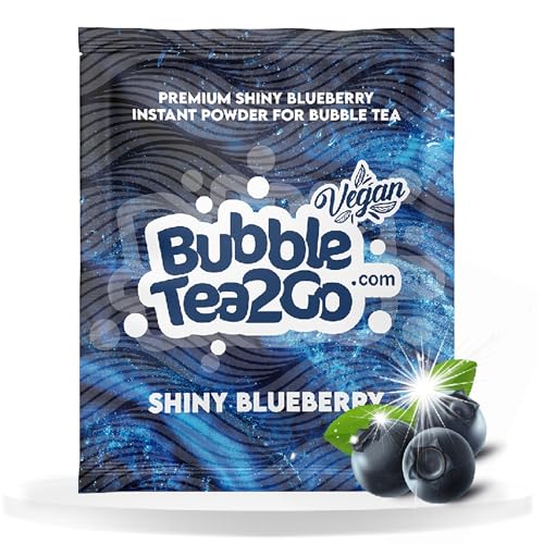 BubbleTea2Go - Shiny Blueberry Bubble Tea Pulver 5g -Getränkepulver für Milch, Erfrischender Bubble Tee Pulver Mix, Instant Pulver für Boba Tea, Eistee, Slushies, Smoothie, Eiskaffee & mehr von BubbleTea2Go