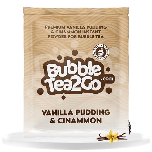 BubbleTea2Go - Vanilla & Cinnamon Bubble Tea Pulver 5g - Getränkepulver für Milch, Erfrischender Bubble Tee Pulver Mix, Instant Pulver für Boba Tea, Eistee, Slushies, Smoothie, Eiskaffee & mehr von BubbleTea2Go