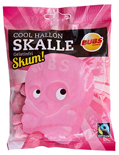 Bubs Godis Cool Raspberry Foam Skull 90g Bag Sweet - Scandinavian Candy & Sweets von Sattie