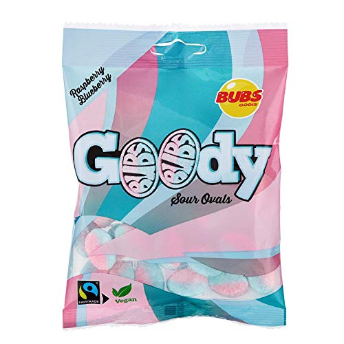 Bubs Goody Sour Ovals Raspberry Karamell 6 Pack of 90g von Bubs