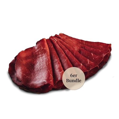 Büffel Bill Büffel Bresaola 6x90 g - Aromatisches Gourmet Antipasti vom italienischen Wasserbüffel - Lufgetrocknet, eiweißreich & gefertigt in Italien von Büffel Bill