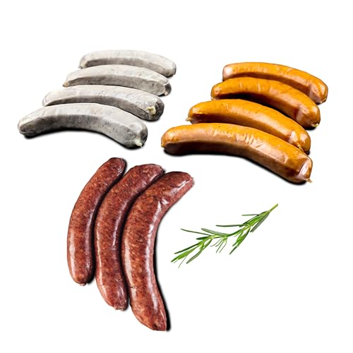 Büffel Bill Werscht Paket I Leckeres Wurstpaket I Bratwurst, Chili Cheese Bratwurst & Chili Krainer aus Büffelfleisch I Vom italienischen Wasserbüffel von Büffel Bill