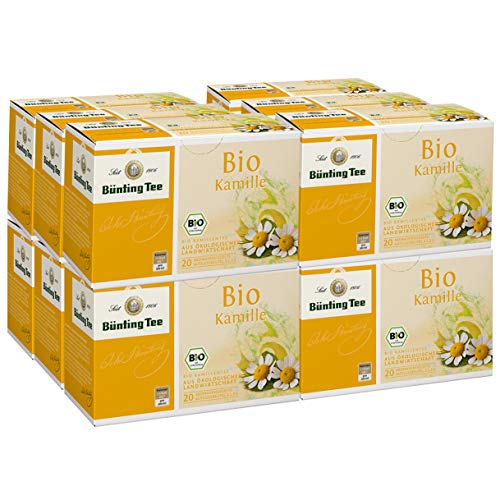 Bünting Tee Kamille 12er Pack – Bio Kräutertee – 12 x 20 Teebeutel von Bünting Tee