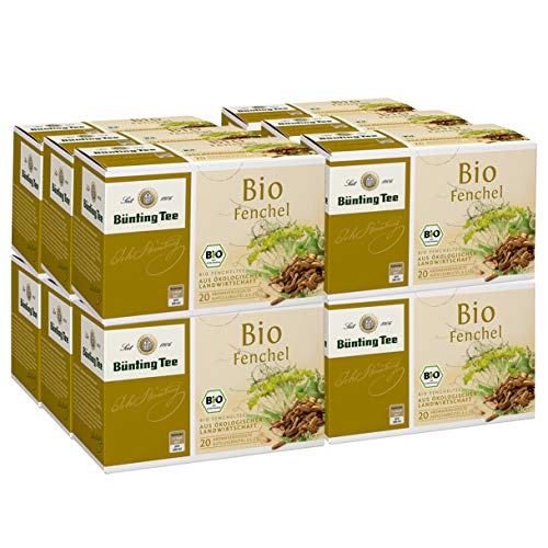 Bünting Tee Fenchel 12er Pack – Bio Kräuter- und Fencheltee – 12 x 20 Teebeutel von Bünting Tee