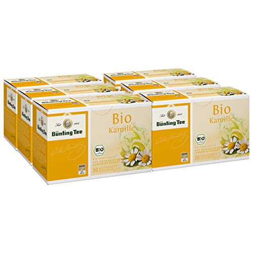 Bünting Tee Kamille 6er Pack – Bio Kräutertee – 6 x 20 Teebeutel von Bünting Tee