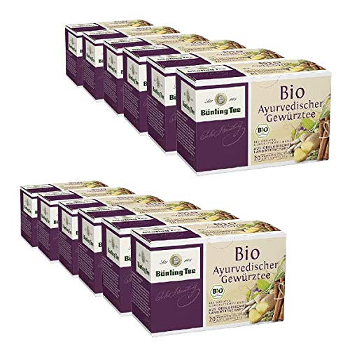 Bünting Tee Ayurvedischer Gewürztee 12er Pack – Bio Kräuter- und Gewürztee – 12 x 20 Teebeutel von Bünting Tee