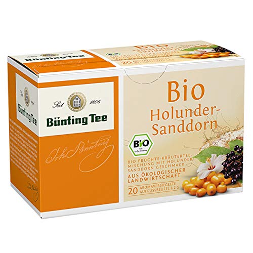 Bünting Tee Holunder-Sanddorn – Bio Früchtetee – 20 Teebeutel von Bünting Tee