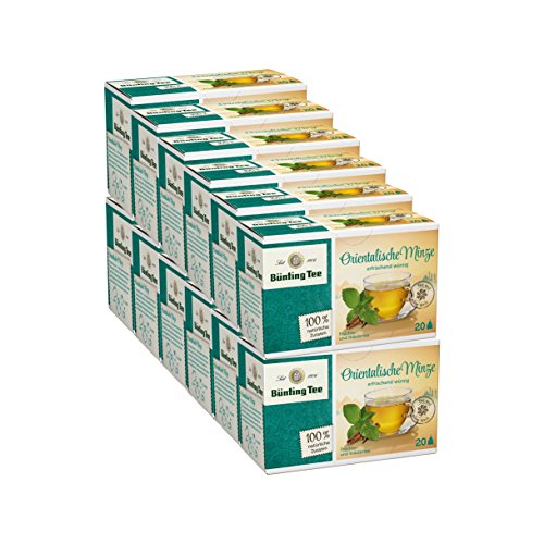 Bünting Tee Orientalische Minze 12er Pack – Kräutertee, erfrischend – 12 x 20 Teebeutel von Bünting Tee SEIT 1806