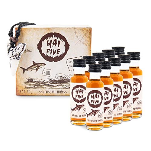 Büttner - HAI FIVE - 42% Vol Spirituose auf Rumbasis 10 x 20ml Noten von Schokolade, Vanille und Kakao. Schönes Männergeschenk auch für Rum Neulinge Geschmackserlebnis 99,50€/1,00l von Büttner Art of Living since 1893