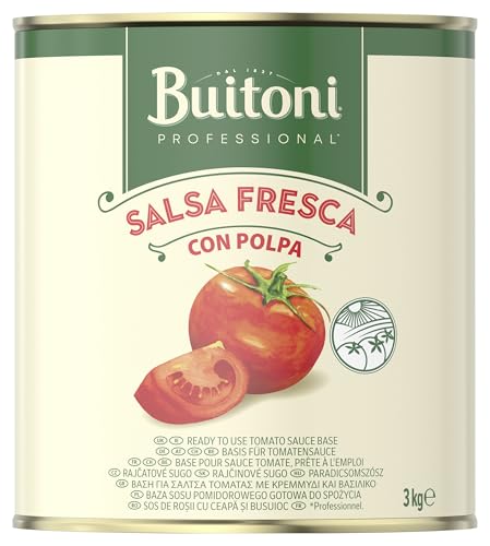 BUITONI Professional Salsa Fresca Con Polpa, Fertige Tomatensauce, frisches, rundes und saftiges Tomatenmark, 1er Pack (1 x 3 kg Dose) von Buitoni