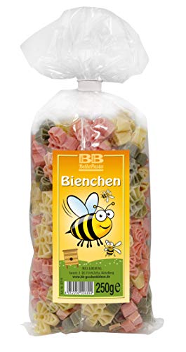 Bull & Bear bunte Bienen Nudeln, 250g, Motivnudeln aus Hartweizengrieß, handgefertigt in deutscher Manufaktur, Pasta Geschenk von Bull & Bear